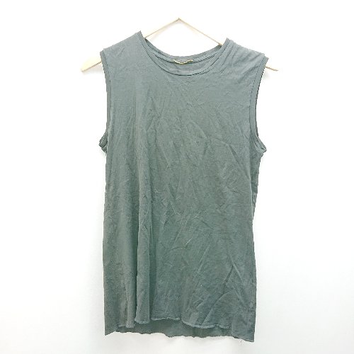 ◇ ノーブランド シンプル 生地薄手 無地 タンクトップ 表記なし ブラック メンズレディース E 【中古】
