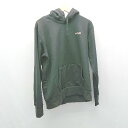 ◇ FILA フィラ プルオーバー フード センターポケット ロゴ 刺繍 長袖 パーカー サイズL ブラック レディース E 【中古】