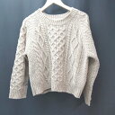 ◇ LOWRYS FARM シンプル 無地 ケーブル編み 厚手 長袖 ニット サイズM ブラウン レディース E 【中古】