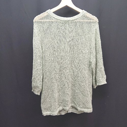◇ STYLEMIXER カジュアル 透かし編み シンプル レイヤード 七分袖 カットソー サイズF ピスタチオ レディース E 【中古】 ◇ STYLEMIXER カジュアル 透かし編み シンプル レイヤード 七分袖 カットソー サイズF ピスタチオ レディース E 【中古】