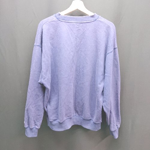 ◇ DISCUS ラウンドネック プルオーバー 裏起毛 袖口ゴム 長袖 トレーナー サイズL ブルー メンズ E 【中古】