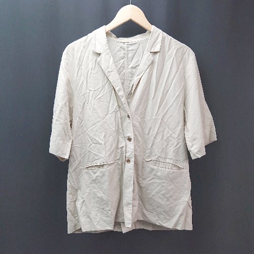 ◇ apartbylowrys アパートバイローリーズ 大人 カジュアル 生地薄手 半袖 ジャケット サイズF ベージュ レディース E 【中古】 ◇ apartbylowrys アパートバイローリーズ 大人 カジュアル 生地薄手 半袖 ジャケット サイズF ベージュ レディース E 【中古】