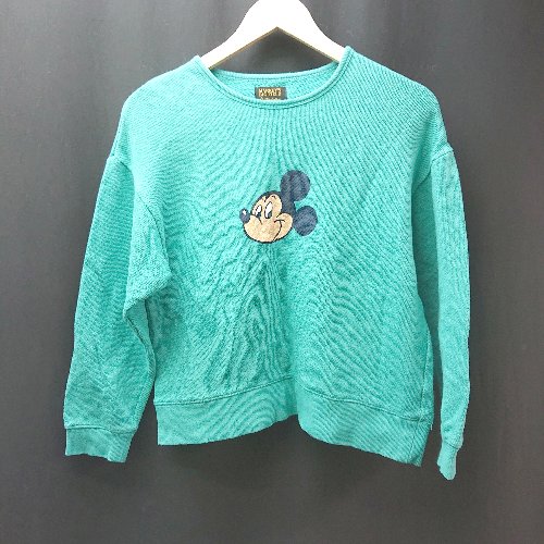 ◇ MARKEY'SBIGFIELD クルーネック キッズ ミッキー 長袖 ニット サイズ150 グリーン系 メンズ E 【中古】