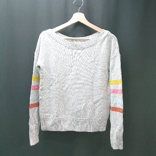 ◇ GAP ギャップ ラウンドネック ボーダー 厚手 長袖 ニット サイズXS グレー レディース E 【中古】 ◇ GAP ギャップ ラウンドネック ボーダー 厚手 長袖 ニット サイズXS グレー レディース E 【中古】