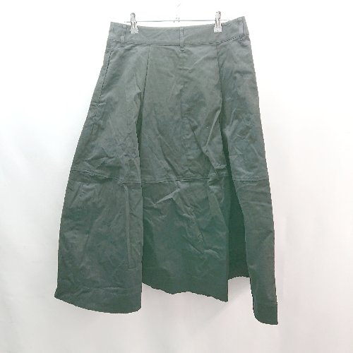 ◇ Aunt Marie's スウェード生地 大きめサイズ フェミニン ロング丈 フレア スカート サイズL ブラック レディース E 【中古】