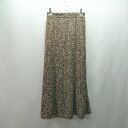 ◇ ◎ ●未使用● mysty woman バックウエストゴム ファスナー ロング フレア スカート サイズF ブラウン系 レディース E 【中古】(4)