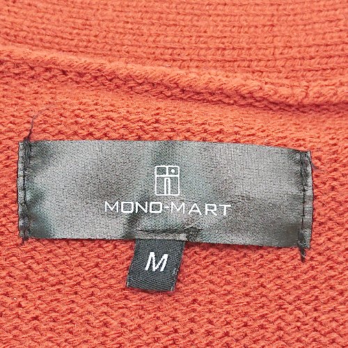 ◇ MONO-MART モノマート Vネック ケーブル 起毛 ボタン ストレッチ 長袖 カーディガン サイズM レッド レディース E 【中古】
