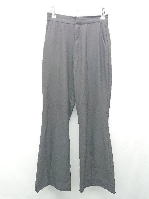 ◇ JEANASIS ジーナシス フロントファスナー フロントスリット 薄手 フレアパンツ 表記なし ブラック レディース E 【中古】