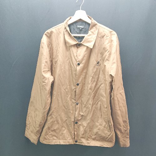 ◇ KANGOL カンゴール ワンポイント ポリエステル100% フロントボタン 長袖 ジャケット サイズL ブラウ..