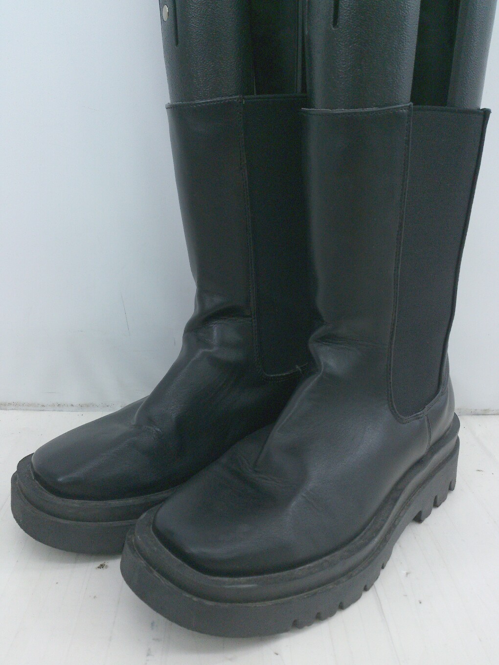 ◇ menue メヌエ サイドゴア スクエアトゥ ショート ブーツ サイズ39 ブラック レディース P 【中古】