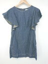 ◇ MERCURYDUO マーキュリーデュオ 大人女子 フレンチスリーブ ミニ ワンピース サイズF ネイビー レディース P 【中古】