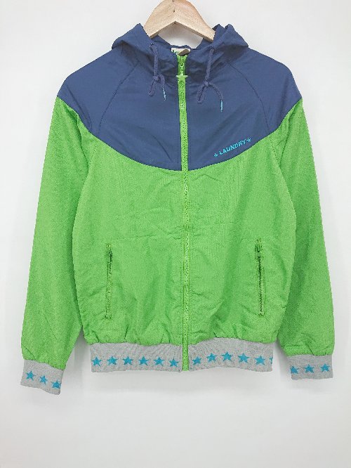 ◇ Laundry ランドリー フーディ カジュアル 長袖 ジップアップ ジャケット サイズS グリーン ネイビー レディース P 【中古】