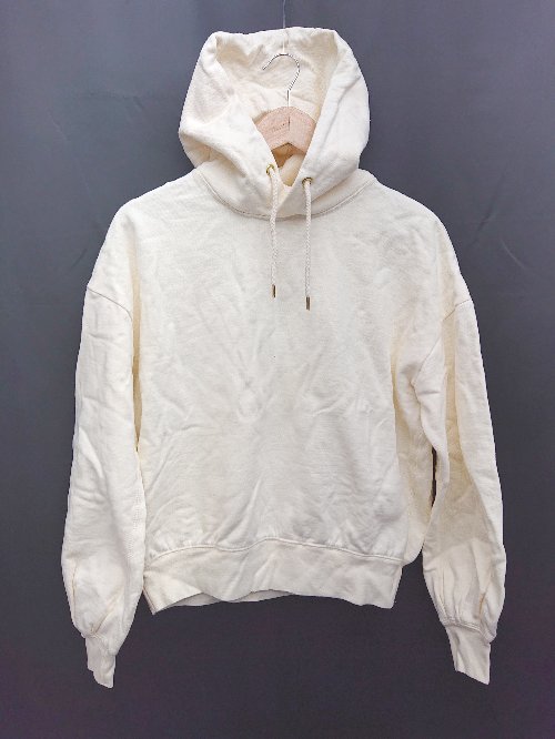 ◇ OMNES オムネス コットン100% 裏起毛 長袖 プルオーバー パーカー ライトベージュ系 レディース P 【中古】