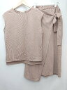 ◇ natural couture シンプル 無地 ロング カットソー スカート セットアップ 上下 サイズF ブラウン系 レディース P 【中古】