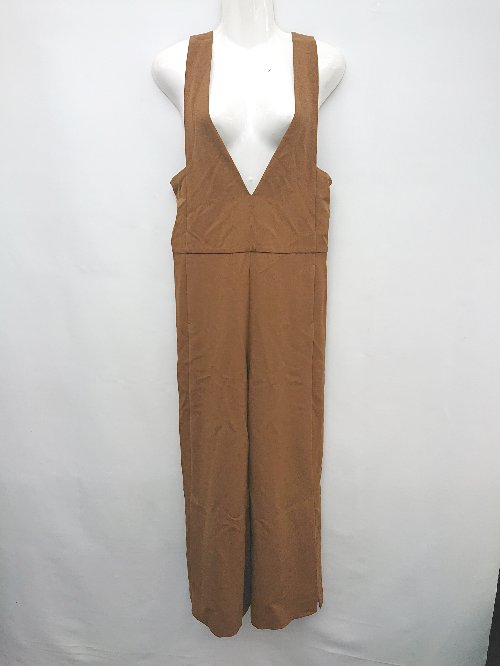 ◇ AMERICAN RAG CIE アメリカンラグシー スリット サロペット パンツ サイズF キャメル レディース P 【中古】