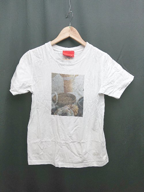 ◇ FRUIT OF THE LOOM × comosmos プリント カジュアル 半袖 Tシャツ カットソー サイズXS ホワイト マルチ レディース P 【中古】