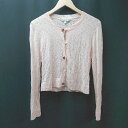 ◇ paul&joe sister セーター ニット 羽織 ガーリー お花 フロントボタン 長袖 カーディガン サイズ1 ピンク レディース E 【中古】