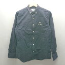 ◇ beams ビームス ボタンダウン カジュアル ワッペン フロントボタン 長袖 シャツ サイズS ネイビー メンズ E 【中古】(4)