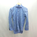 ◇ Perfect Suit Facとry フロントボタン ストライプ柄 長袖 シャツ サイズ39-82 ブルー/ホワイト レディース E 【中古】