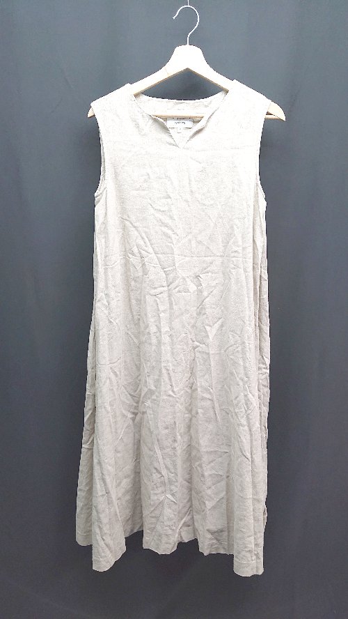 ◇ Arnold Palmer ノースリーブ 無地 カジュアル おしゃれ かわいい ひざ丈 ワンピース サイズM ベージ..