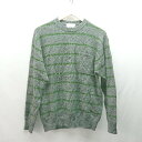 ◇ Sonny Label URBAN RESEARCH ラウンドネック ボーダー柄 長袖 ニット サイズM グレー/グリーン レディース E 【中古】