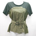 ◇ ◎ MURUA ムルーア カジュアル おしゃれ ギャザー 半袖 チュニック サイズF ブラック/カーキ レディース E 【中古】(4)
