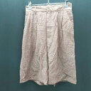 ◇ mikke ミッケ バックウエストゴム ファスナー 裏地あり タック ショートパンツ サイズF ブラウン レディース E 【中古】