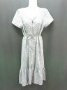 ◇ ◎ Heather フェミニン 花柄 フロントボタン デート 半袖 ロング丈 ワンピース サイズF ライトブルー レディース E 【中古】