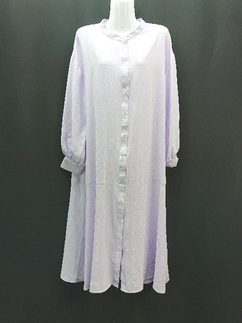 ◇ ◎ ●未使用● archives アルシーヴ フロントボタン ガーリー 長袖 ロング ワンピース サイズM パープル レディース E 【中古】