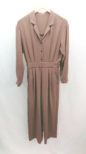 ◇ apart by lowrys Vネック ボタン ウエストゴム ストレッチ 長袖 オールインワン サイズF ブラウン レディース E 【中古】 ◇ apart by lowrys Vネック ボタン ウエストゴム ストレッチ 長袖 オールインワン サイズF ブラウン レディース E 【中古】