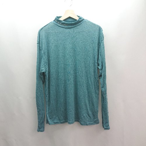 ◇ Ellno Loset エルノロゼット ハイネック 刺繡 薄手 ストレッチ 透け感 長袖 ニット サイズM グリーン レディース E 【中古】