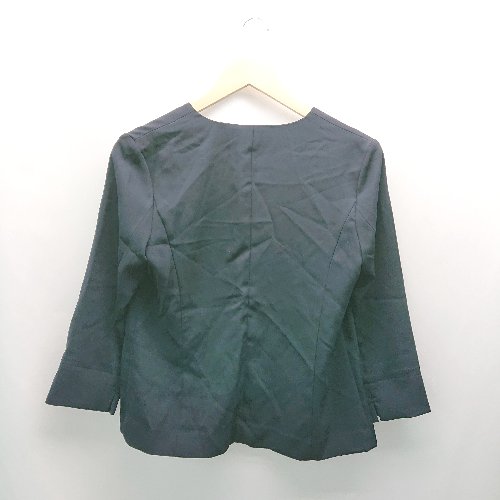 ◇ ◎ ●未使用● NATURAL BEAUTY BASIC Vネック フック 薄手 シンプル 長袖 ジャケット サイズM ネイビー レディース E 【中古】