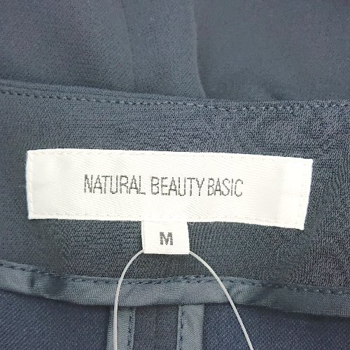 ◇ ◎ ●未使用● NATURAL BEAUTY BASIC Vネック フック 薄手 シンプル 長袖 ジャケット サイズM ネイビー レディース E 【中古】