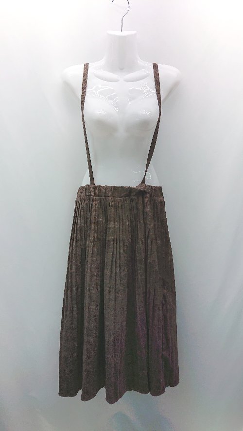 ◇ merlot ウエストゴム 起毛 裏地 プリーツ チェック柄 ノースリーブ 膝丈 ワンピース 表記なし ブラウ..