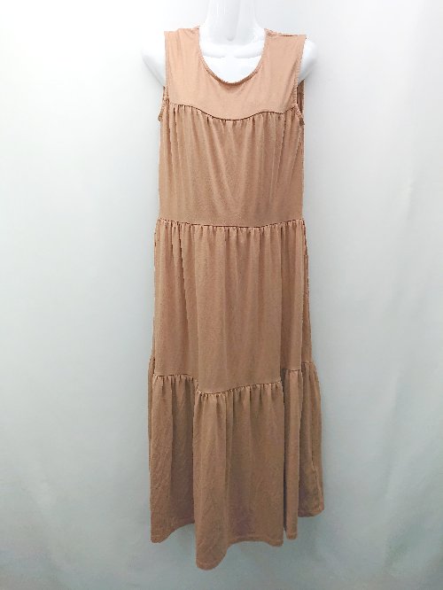 ◇ Sonny Label サニーレーベル ストレッチ素材 ティアード ロング丈 ワンピース サイズFree ブラウン レディース E 【中古】