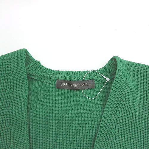 ◇ URBAN RESEARCH Vネック セーター カジュアル 秋冬 長袖 ニット サイズFree グリーン レディース メンズ E 【中古】