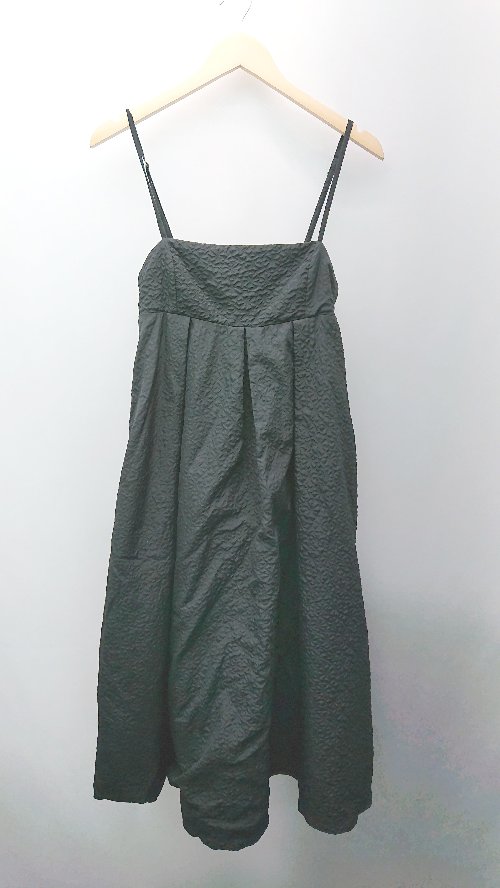 ◇ La-gemme カジュアル シンプル ポコポコ生地 ロング丈 ワンピース 表記なし ブラック レディース E 【中古】