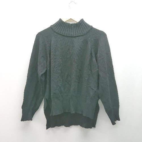 ◇ SENSE OF PLACE タートルネック サイドスリット 冬物 リブ生地 長袖 ニット サイズF ブラック レディース E 【中古】 ◇ SENSE OF PLACE タートルネック サイドスリット 冬物 リブ生地 長袖 ニット サイズF ブラック レディース E 【中古】