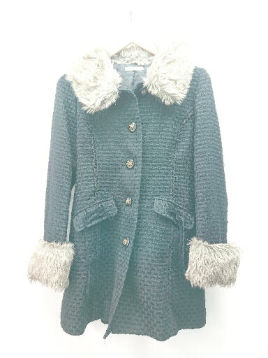 ◇ axes femme アクシーズファム レース リボン ファー フーディー モコモコ 長袖 コート サイズM ブラック レディース E 【中古】 ◇ axes femme アクシーズファム レース リボン ファー フーディー モコモコ 長袖 コート サイズM ブラック レディース E 【中古】