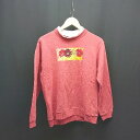 ◇ TOP STITCH 刺繍 花柄 裏起毛 長袖 スウェット 表記なし レッド レディース E 【中古】