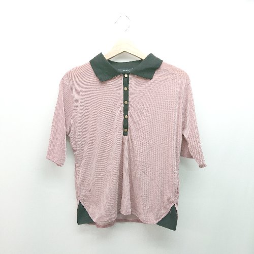 ◇ JEANASIS ジーナシス フロントボタン 透け感 シアー 無地 カジュアル 半袖 Tシャツ サイズF ピンク レディース E 【中古】 ◇ JEANASIS ジーナシス フロントボタン 透け感 シアー 無地 カジュアル 半袖 Tシャツ サイズF ピンク レディース E 【中古】
