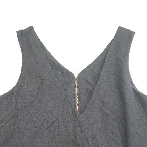 ◇ SLOBE IENA スローブ イエナ 起毛 バックジップ 裏地 ノースリーブ サロペット サイズ40 ブラック レディース E 【中古】