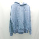 ◇ CRAFT STANDARD BOUTIQUE 刺繡 フード 裏起毛 ストレッチ シンプル 長袖 パーカー サイズLL ブルー レディース E...