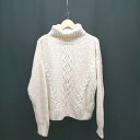 ◇ Shelly island シェリーアイランド タートルネック ケーブル編み 冬物 長袖 ニット サイズF アイボリー レディース E 【中古】