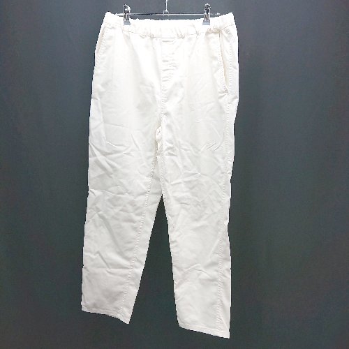 ◇ OMNES ウエストゴム ハイウエスト 腰ひもあり 無地 ストレートパンツ サイズ3 ホワイト レディース E..