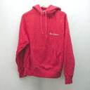 ◇ Champion ブランドロゴ カジュアル 秋冬 シンプル 長袖 パーカー サイズS レッド レディース E 【中古】