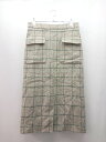 ◇ Spick&Span 柄 バックジップ フロントスリット ロング丈 タイト スカート サイズ38 ベージュ グリーン レディース E 【中古】(4)