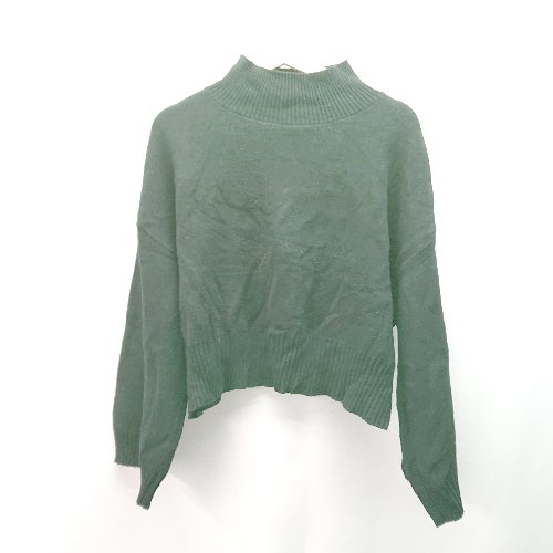◇ JEANASIS ジーナシス ハイネック ショート丈 無地 長袖 ニット サイズF ブラック レディース E 【中古】