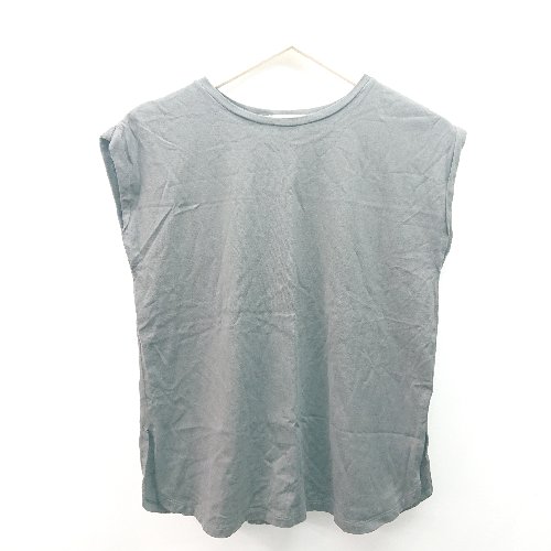 ◇ Apuweiser-riche クルーネック 無地 シンプル カジュアル ノースリーブ Tシャツ サイズ2 ダークグレー レディース E 【中古】(4)