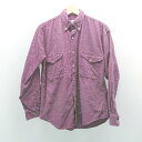 ◇ NATURAL ISSUE フロントボタン 胸ポケット 大人カジュアル 長袖 シャツ サイズS パープル メンズ E 【中古】|詳細画像